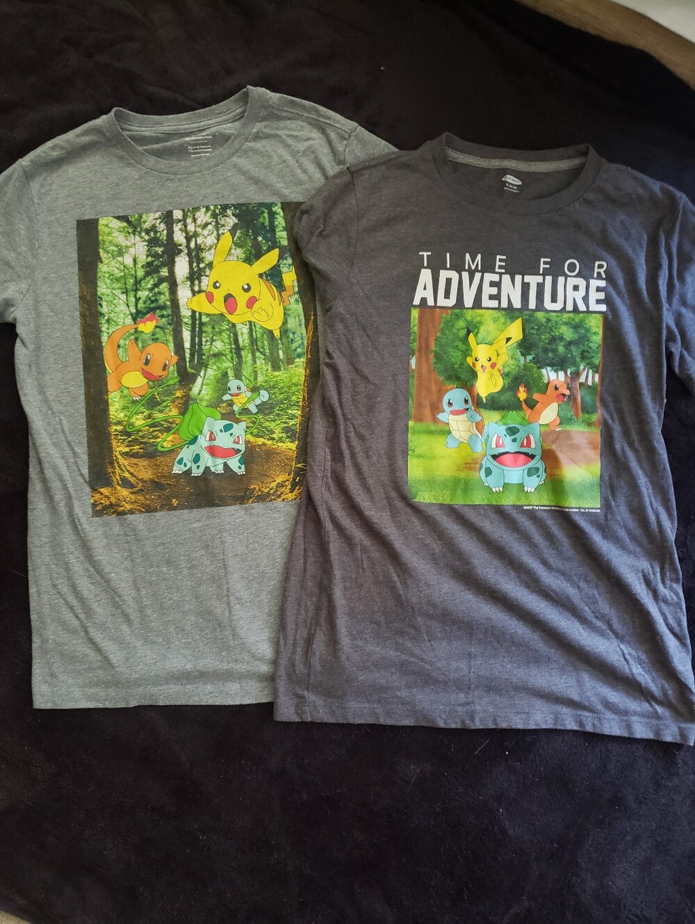 2 Pk Unisex Pokémon Gray Graphic Tee XL